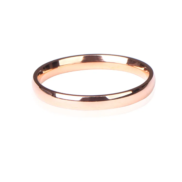 3mm Gold Color Smooth Light Stainless Steel finger rings for women wholesale 3