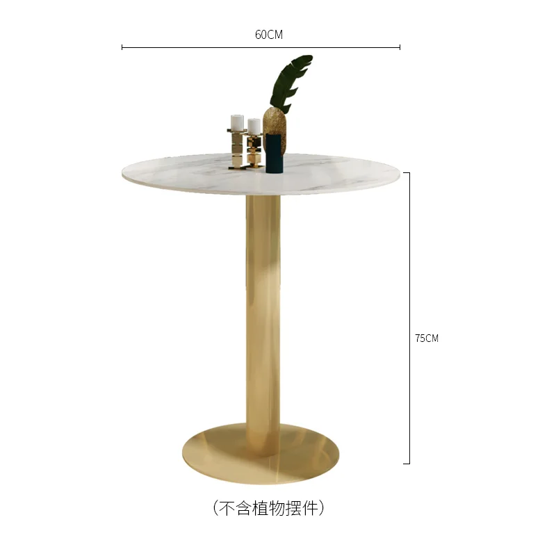 Golden Simple Backrest Leisure One Round Coffee Table Two Chairs Balcony Chair Tea Table