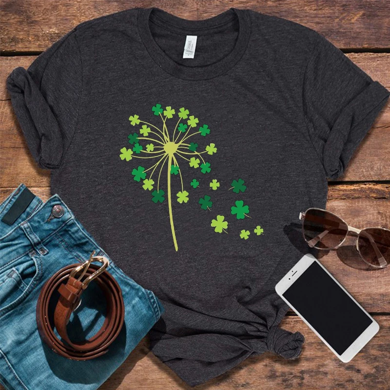 

St. Patrick's Day Shirt Shamrock Gift Shirts Womens Patricks Vintage Clothes Lucky Irish Gifts Four Leaf Tshirt Drinking Tee M