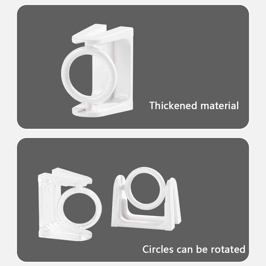 2 Pieces Adjustable Curtain Rod Holder Bathroom Wall Mounted 360-degree Rotation Drape Stick Brackets Stand  White