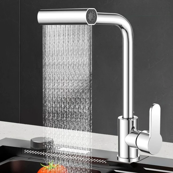 ก๊อกน้ำห้องครัว ก๊อกผสมน้ำร้อนน้ำเย็น 4 โหมด ก๊อกน้ำแบบน้ำตก ติดตั้งบนเคาน์เตอร์ ใช้ได้กับทุกประเภท หมุนได้ 360 องศา °   ก๊อกน้ำอ่างล้างหน้าแบบหมุนได้ 1