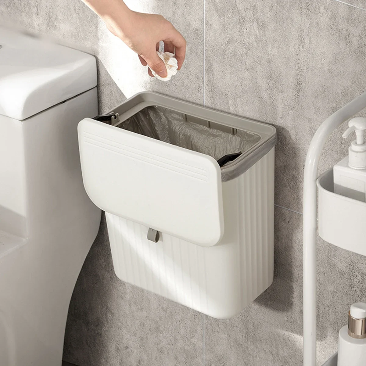 

Kitchen Wall-mounted Trash Can, Kitchen Household Waste Storage Bin, Toilet Hanging Toilet Paper Storage Bucket