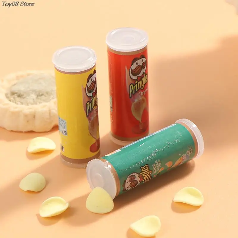 

3pcs Mini Simulation Potato Chips Bottle Dollhouse Miniature Play Kitchen Food Pullip 1/6 Doll Toy