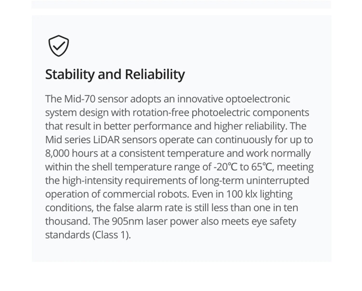 Livox Mid-70 Laser Detection Rangefinder, LiDAR