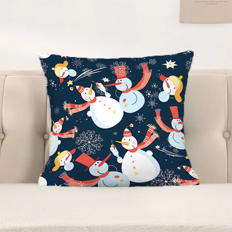 

Двухсторонняя Осенняя наволочка с принтом, Рождественская наволочка для подушки, 45*45, Короткие Плюшевые Декоративные диванные подушки, подушки для сна