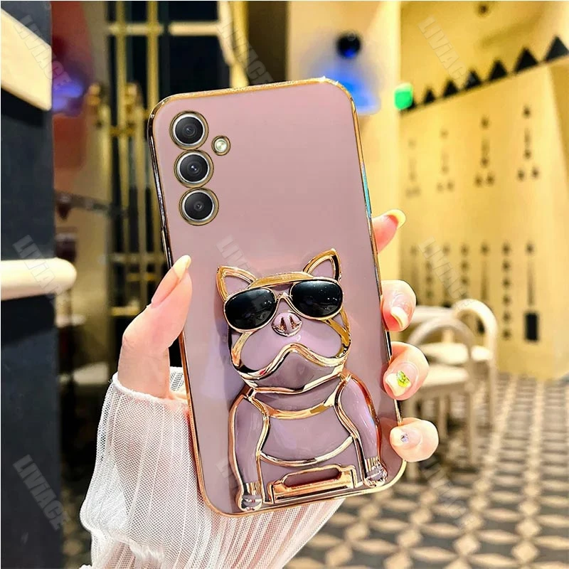Bulldog bevonatú napszemüveg tok Samsung Galaxy A05 A05S A14 A54 A04 A34 A24 M14 4G 5G tokhoz_voghion.com