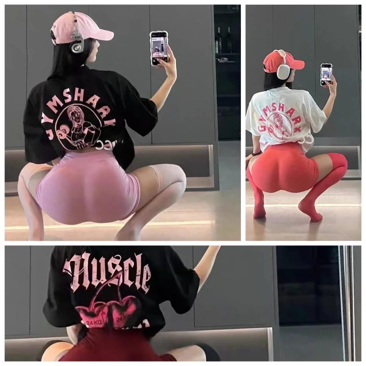 The 2025 Bestseller Pure New Fitness T-shirt with A Sporty Short-sleeved Latte Top Is Loose and Sporty Women Clothing Harajuku 1