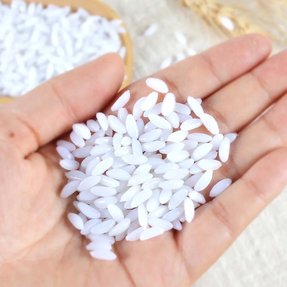 Creative Artificial Rice Model PVC Interesting White Miniatures Fake Rice Cabinet Ornaments Handmade Chinese Grain Model 1Pcs food model,food photography props
