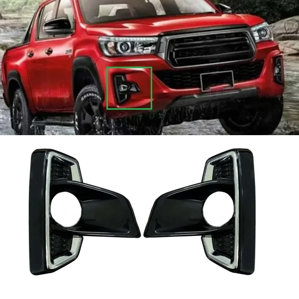 

1 pair Foglight frame Fog lights frame for Toyota HILUX ROCCO 2018 2019