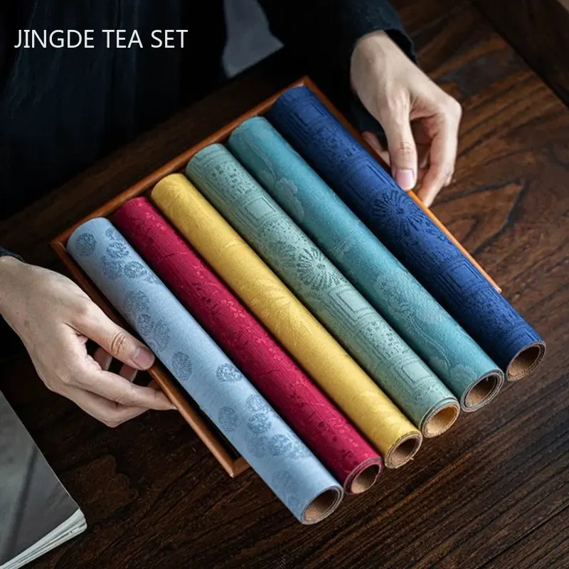 Chinese Exquisite Tea Mat Waterproof Cloth Cushion Tea Table Tablecloth Tray Decoration Tea Towel Zen Cloth Art Tea Accessories
