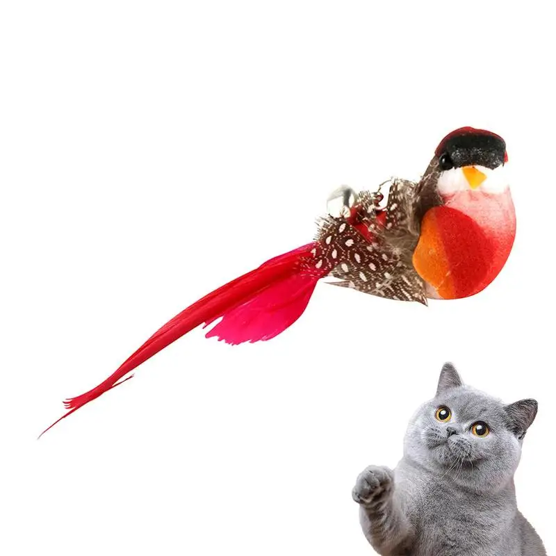 Cat Bird Toy Cat Feather Bird Bell Toys Replacement Cat Toy Wand Refills Handmade Cat Toy Bird Replacement for Cat Wand Cat Toys