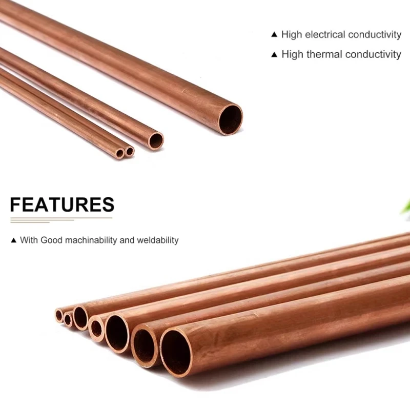 Copper Tube 1pcs Red OD 2~20mm ID 1~18mm Length 100mm~500mm Copper Straight Pipe Metal Tubing