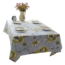 

Cotton Tablecloths, Waterproof Table Covers Blue Lotus Light Blue Dining Table Coffee Table Deco