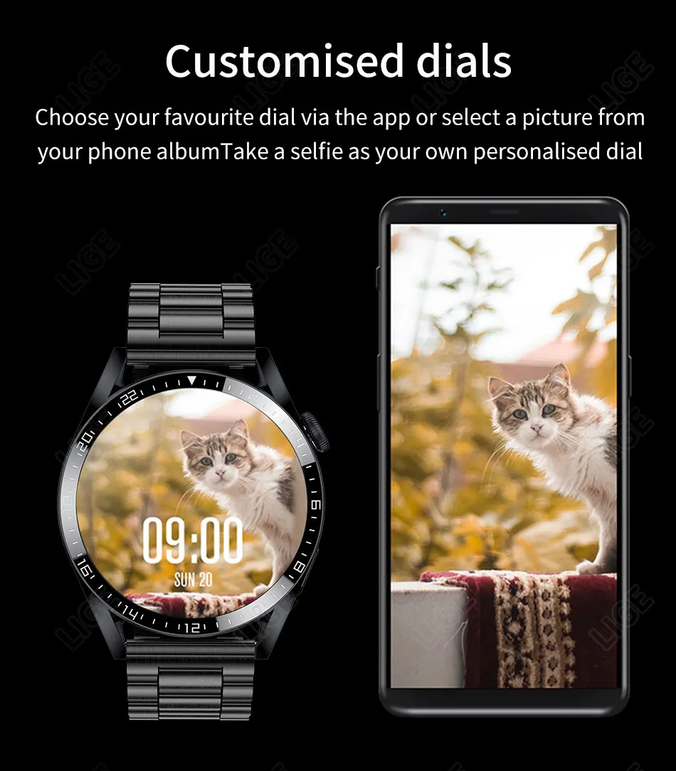 LIGE Bluetooth Calls Smart Watch Men Dialing Receive Phone Calls Sports Pedometer Calorie Consumption Smartwatch Man Bracelet