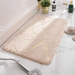 Luxurious Oversized Non - Slip White Gold Bath Mat - Ultra - Soft and Absorbent for Bathroom and Indoor Decor (Marble camel)