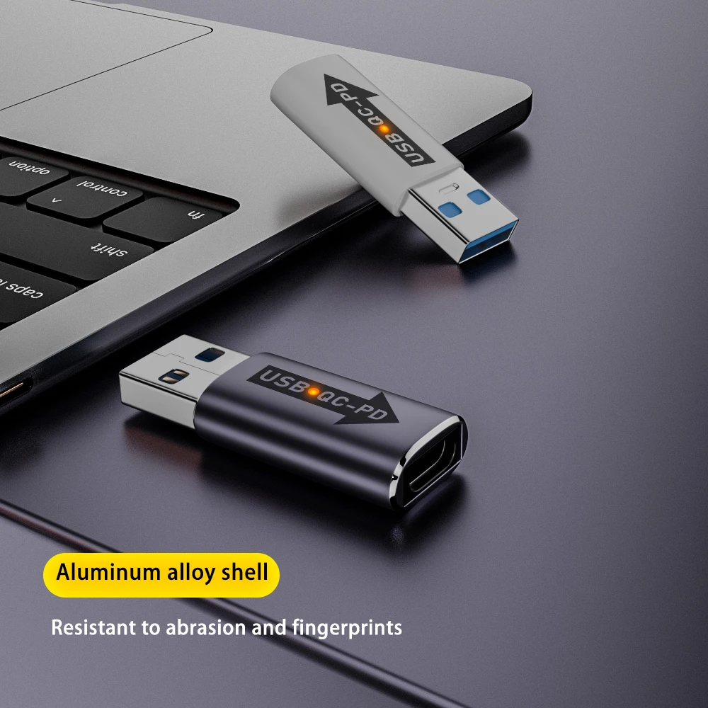 QC 4.0 USB 3.1-PD 타입 C 어댑터, USB A 수-USB C 암 어댑터, USB 3.1, 10Gbps, USB A-C 어댑터, 충전기 케이블 커넥터