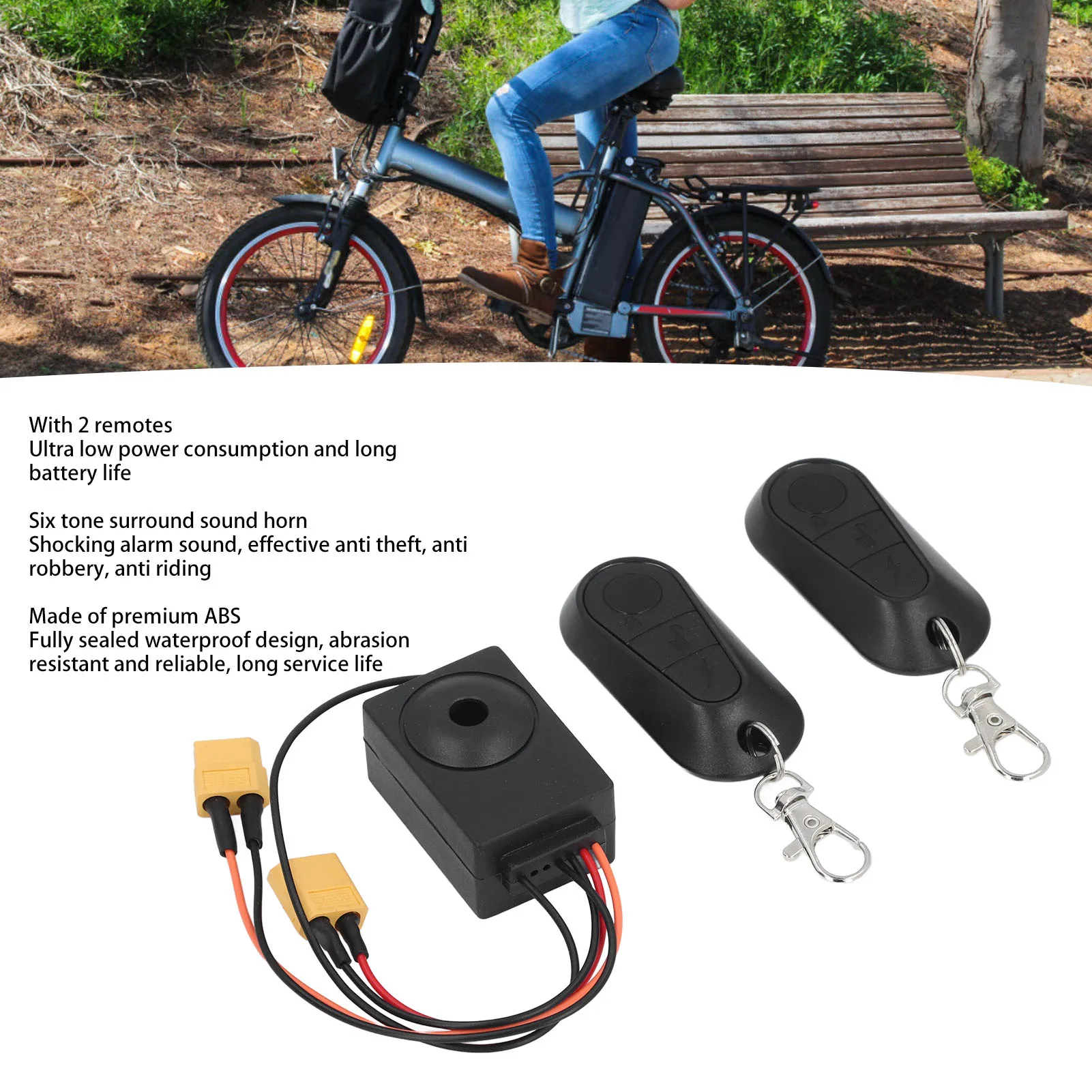 Description Picture 4 of itemAnti Theft Alarm System 36 To 70V Flameout Anti Robbery Electric Bike Alarm Waterproof ABS for XT60 Output Electric Scooters