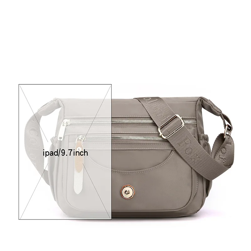 Multi-layer Shoulder Bag Large Capacity Waterproof Nylon Crossbody Bag Women's Casual Backpack