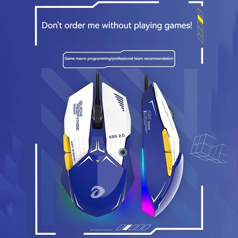 

New Dareu A970 Wired Game Mouse Macro Programming Ergonomic Optoelectronic Backlit Mecha And Cool Black Edition 6 Buttons Mouse