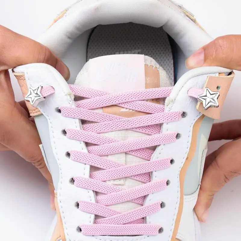 

New Diamond Colorful Rhinestone Shoe Laces Without Ties Star No Tie Shoelaces Elastic Laces Sneakers Kids Adult Flat Shoelace