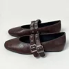 Big Size Fashion Buckle Strap Ladies Flats Mary Janes Shoes Luxury Female Round Toe Footwear Shallow Women Flats With Shoes 3