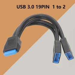 USB 3.0 Header Extension Cable, 19/20 Pin 1 to 2 Y Splitter Internal Extension Adapter DIY Drop Shipping