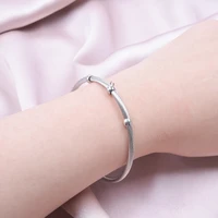 1Pc Stainless Steel Simple Beads Twist Cable Wire Bracelet For Women Kpop Styles Punk Open wrist Men Bangle Jewelry Accessories 2