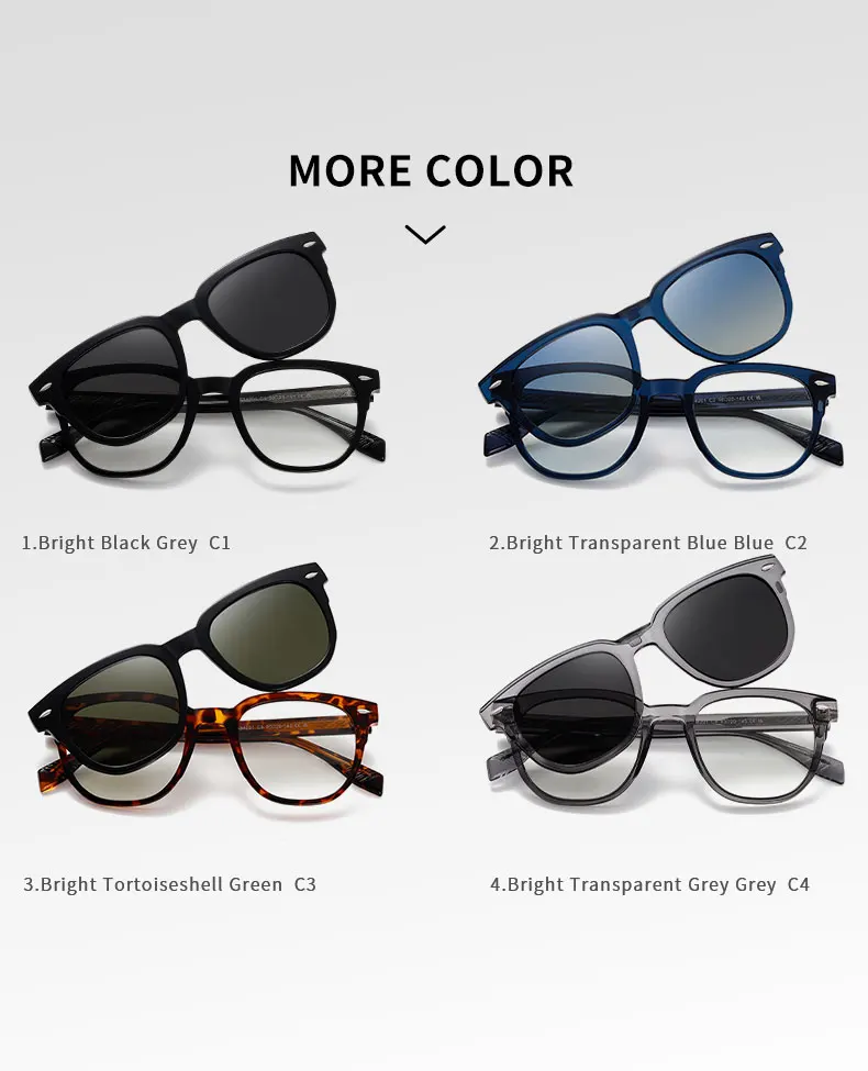 Mode Sonnenbrillen Mann Clip Auf Sonnenbrille Polarisierte Linse Frauen Luxus Marke Vintage Myopie Brillen Rahmen Fahrer Schatten – Detail 3