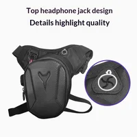 HOMEFISH 1PC noir moto jambe sac étanche cavalier taille sac cyclisme vélo sac à bandoulière équipement de moto 2