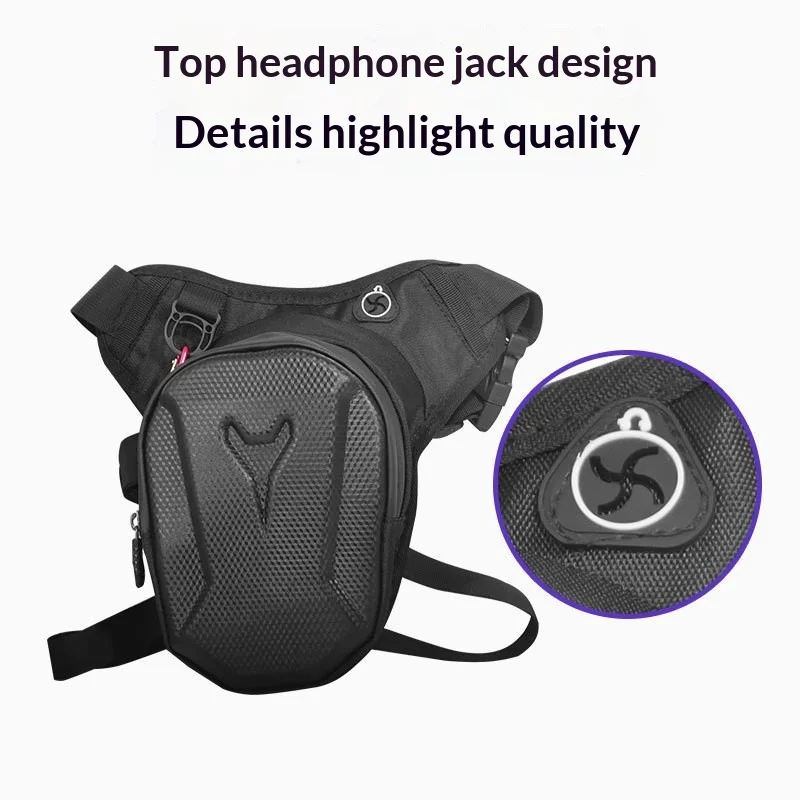 HOMEFISH 1PC Black Motorcycle Leg Bag Waterproof Rider