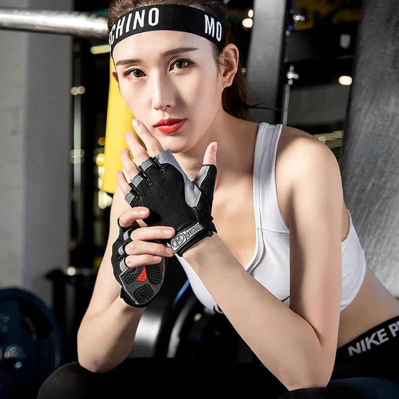 Weightlifti Gym Gloves Fitness Training Fingerless Men Women Bodybuilding Exercise Sports Gloves Cycling Anti Slip Breathable 6