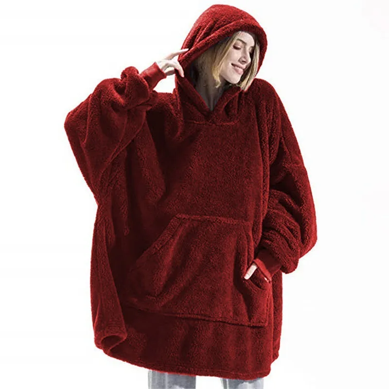 Unisex Fleece Hooded Coat Autumn Winter
