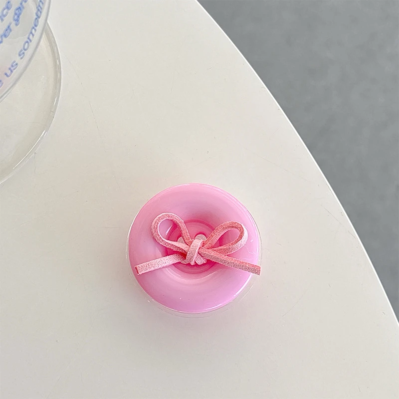한국어 3D 귀여운 캔디 버튼 Bowknot 브래킷 전화 그립 Tok Griptok 홀더 링 아이폰 액세서리 전화 스탠드 홀더 브래킷