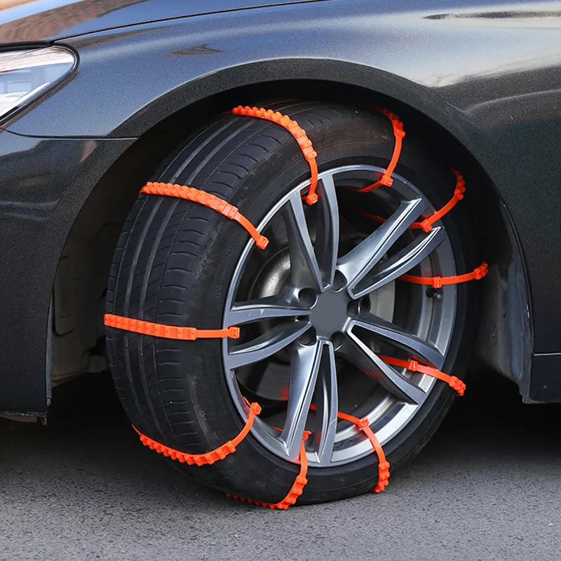 10PC/Set Snow Chain Cable Tie Nylon PE Car Non-slip Chain Mat Anti Skid for Universal Tire SUV Wheel Tyre Rainy Day Belt Band