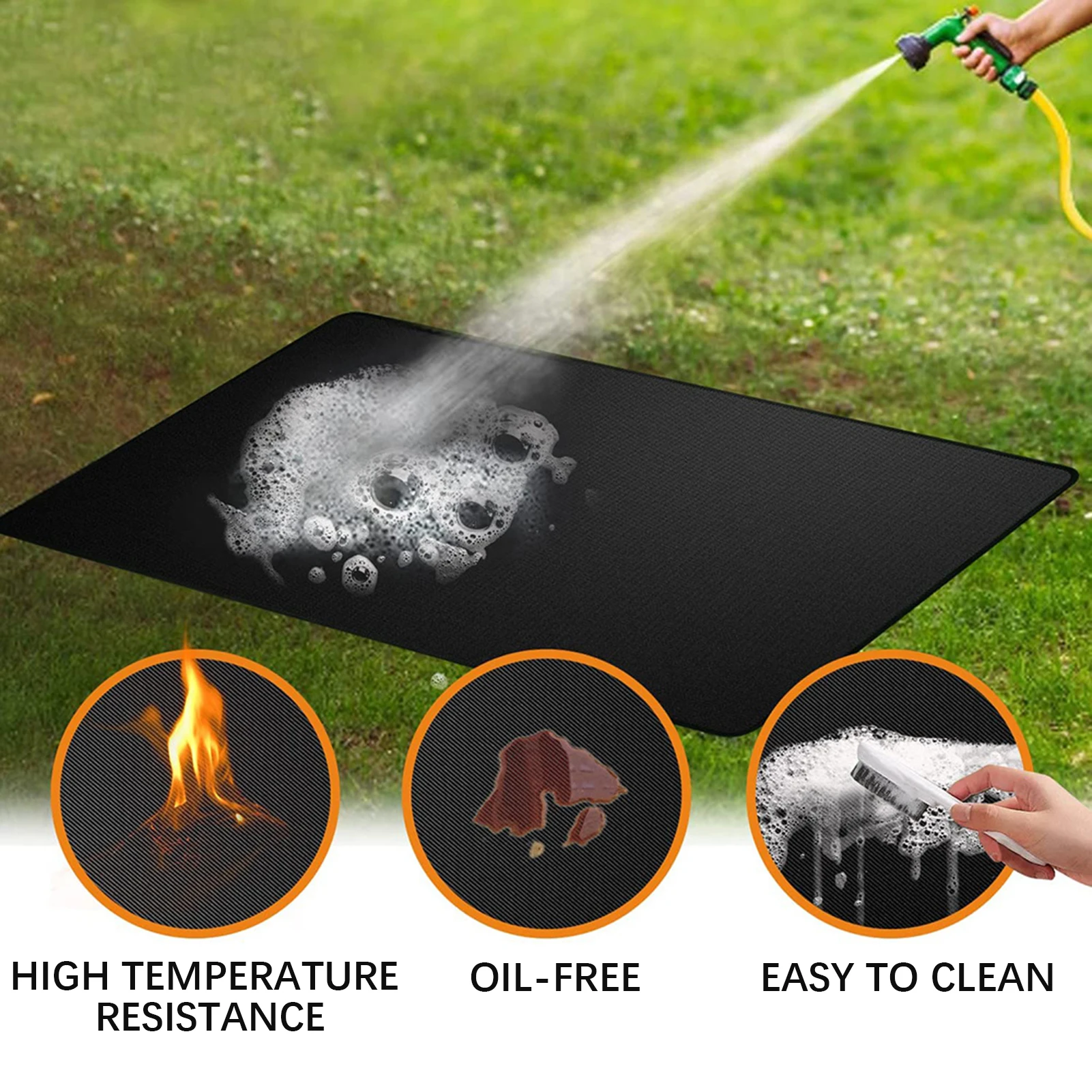 Outdoor Barbecue Grills Mat Oilproof Fireplaces Protective Mat High Temperature Resistant Fire Retardant Protection Pad For BBQ Bbq Grill Mat