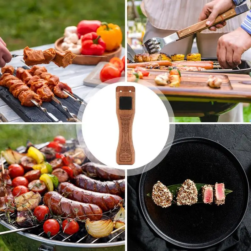 Outdoor Grill Pan Handle Heat-Resistant Pot Handle Wooden Detachable Cookware Accessory Non-Slip Pan Gripper For Kitchen Wok