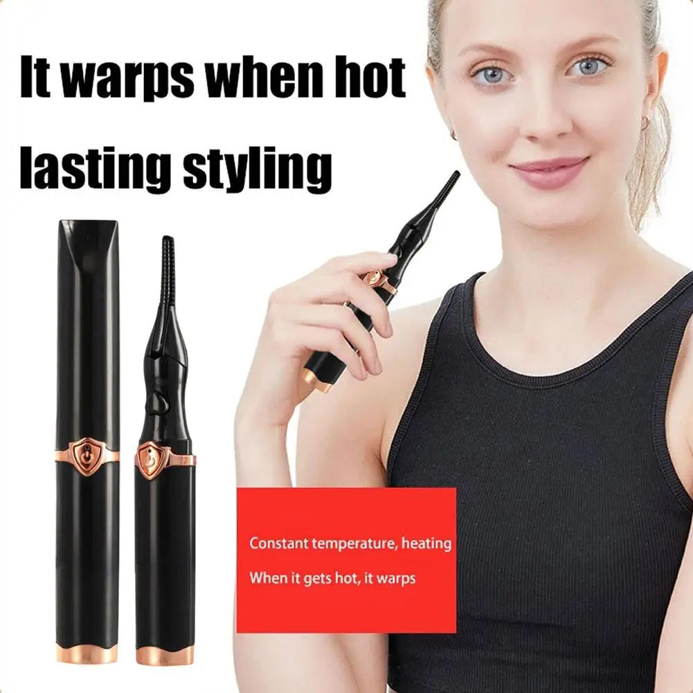 

1pcs Black Practical Lady Heated Eyelash Grafting Curling Tool Anti-scald Heated Eyelash Curler for Women