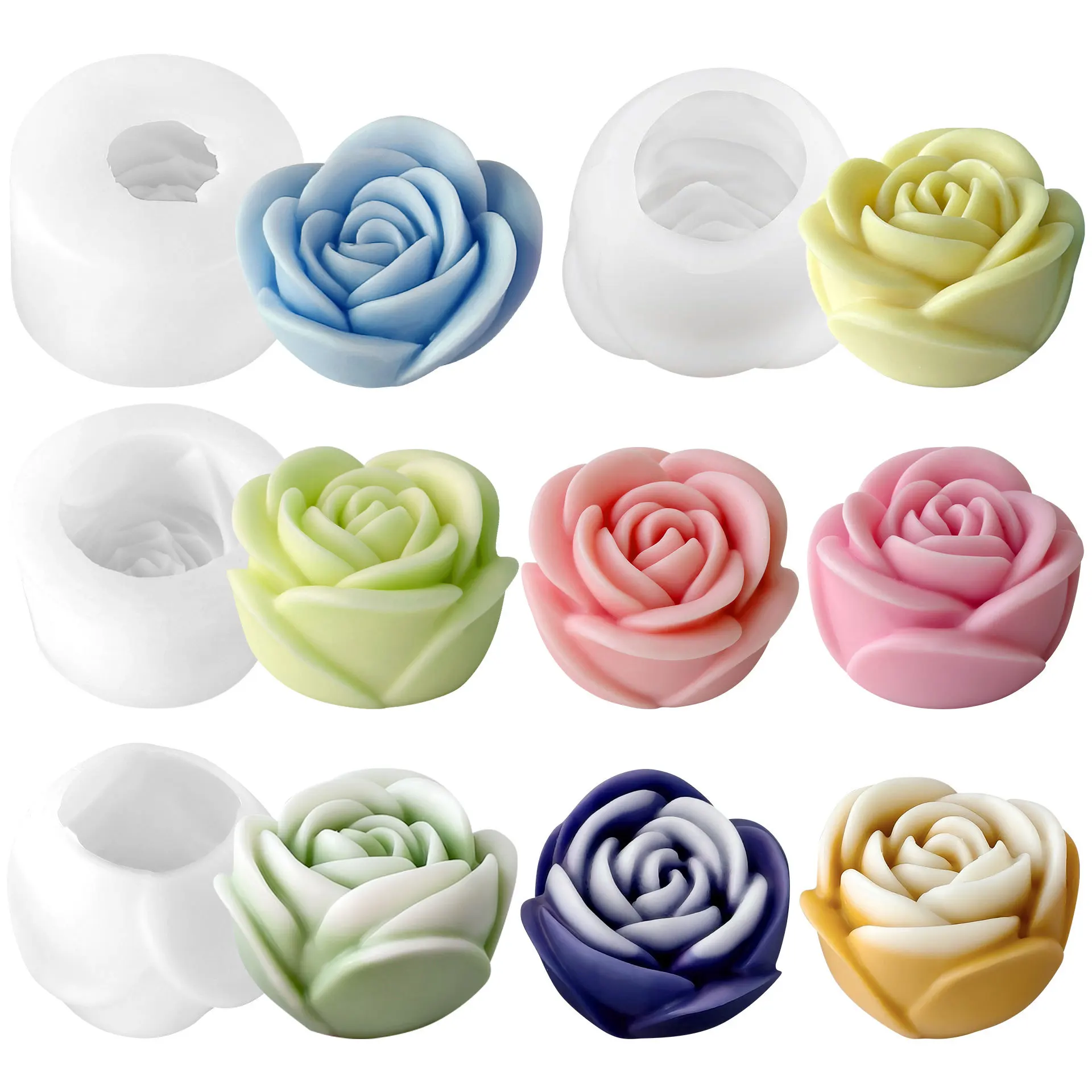 Silicone Flower Molds For Resin & Baking - 2 Blossom Shaped Molds For DIY Crafts, Soap, Candles, Chocolate