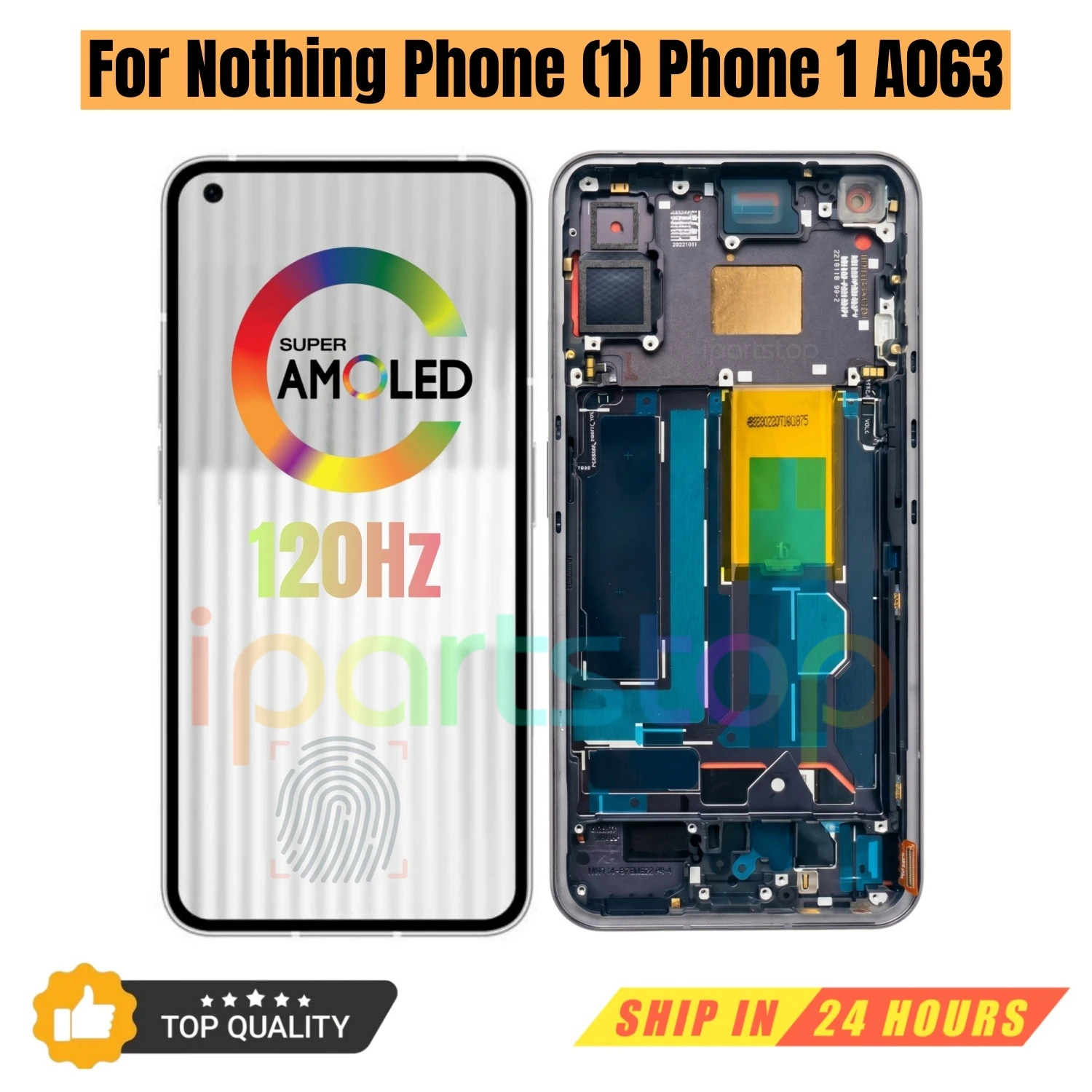 iParts Sostituzione Nuovo Display per Niente Phone (1) Telefono 1 A063 120Hz Touch Screen OLED con Parti OEM di Montaggio Telaio