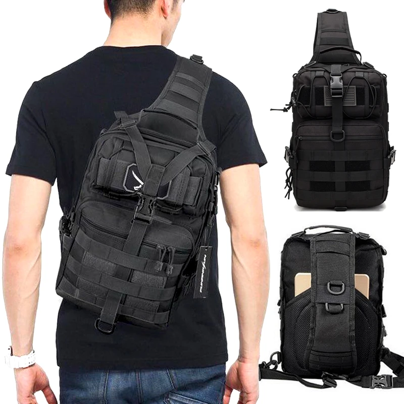 Men's Tactical Shoulder Bag Molle Camouflage Sling Army Bags Military