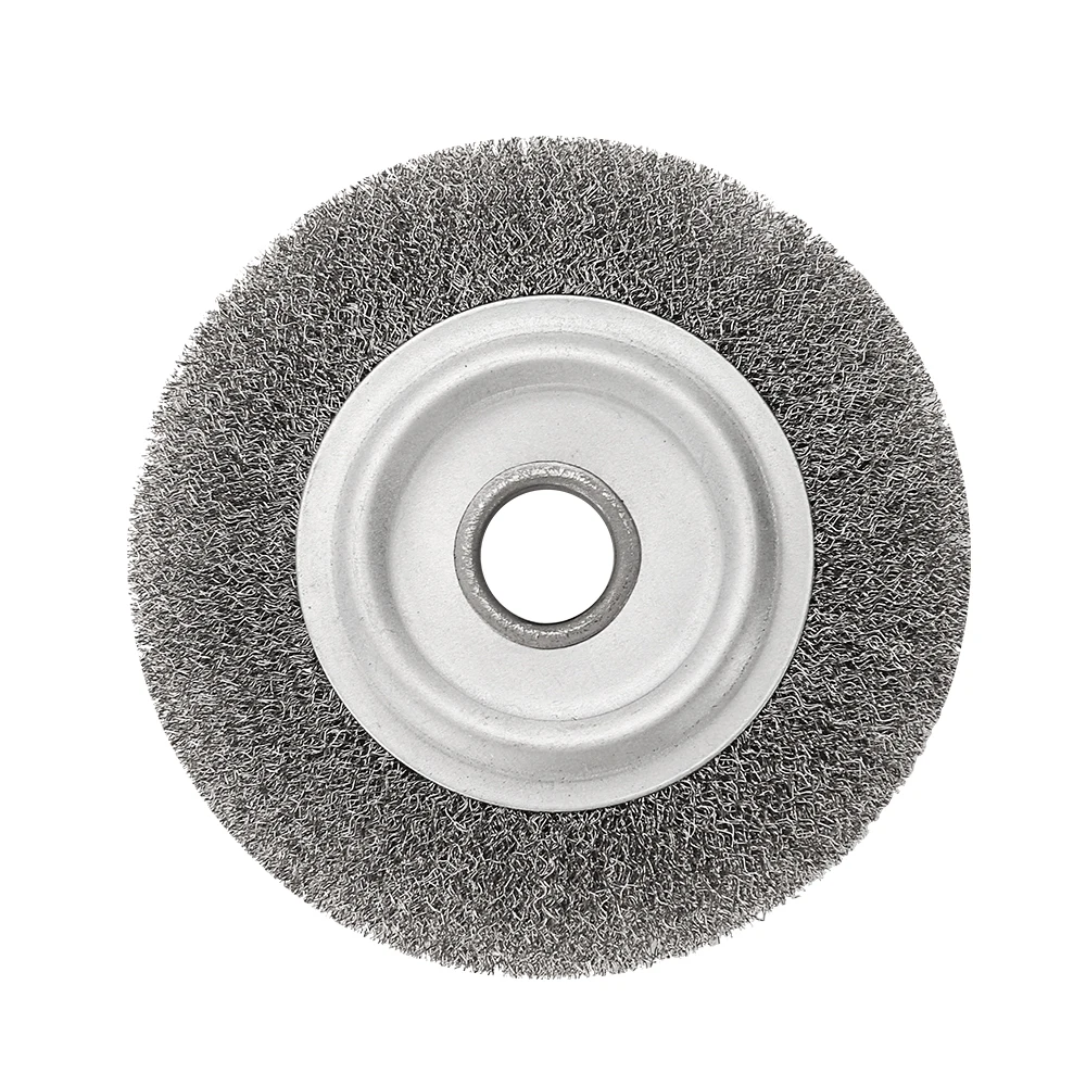75-300mm Stahlbürste 0,15mm Drahtbürste Rund für Schleifmaschine Entgratungswerkzeug Reinigung Rost Polieradapter – Detail 16