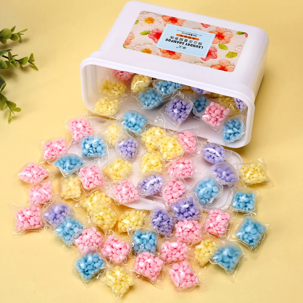 100PCS Laundry Beads Detergent Liquid Capsule Ball Fragrance Beads Soft Clothing Diffuser Perfume Wash Machine Cleaning Tools
