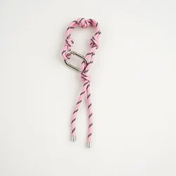 Cute Cartoon Bracelet Keychain with Nylon Rope - Handwoven Ornament and Bag Charm Accessory (A-pink)