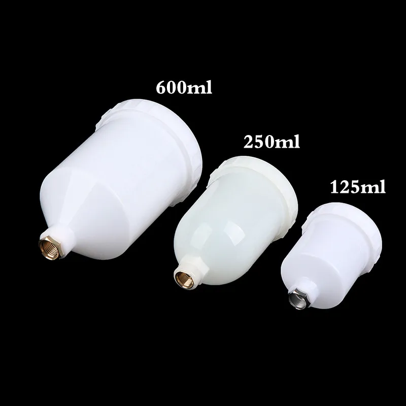 125/250/600ml Plastic Spray Paint Cup Sprayer Cup Air Gravity Feed Paint Spray Pot Thread Connector For Spray Gun Parts