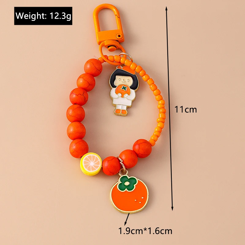 Hübsche handgemachte Perlen Armband Schlüssel bund Armband Schlüssel ring Anhänger für Frauen Mädchen Handtasche Dekor DIY Kinder schmuck Accessoires – Detail 8