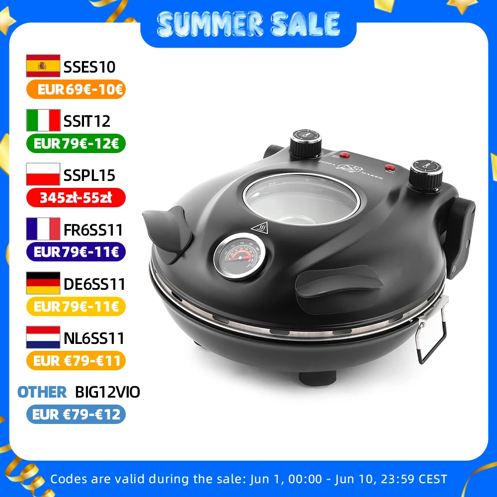Piecyk Piec do pizzy Klaif 420 ℃ 1200 W z EU za $43.67 / ~164zł