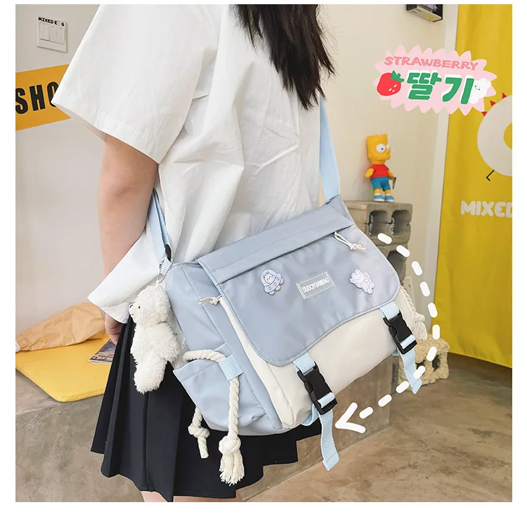 [Kashiko] Aesthetic Print shoulder Bag ★すぐ品切れ★ Kawaii Japanese Style Shoulder Student Bag