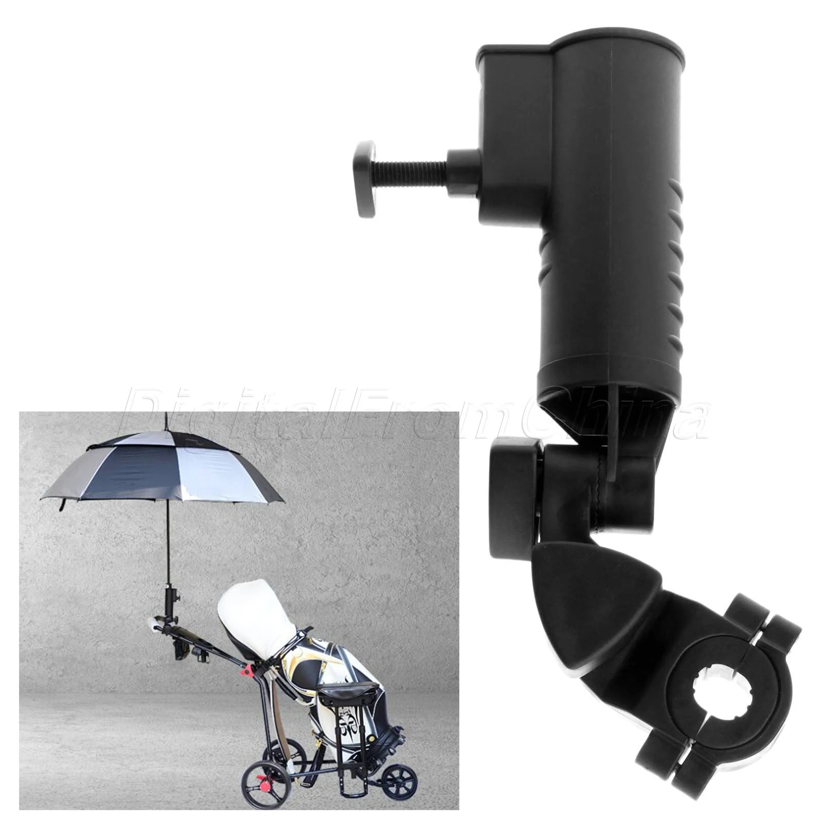 Universal Golf Cart Umbrella Holder Stand Adjustable Angle Connector