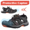 GRITION Men Outdoor Hiking Sandals Closed Toe Sport Water Sandal Waterproof Athletic Adjustable Sandals Comfortable 5