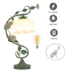 Green Flower Petal Table Lamp Bedroom Bedside Flower Night Light Glass Lampshade 2